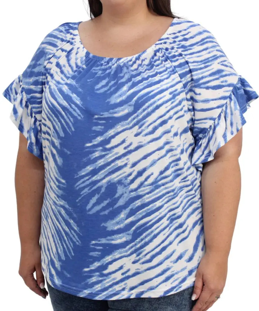 Ladies Printed Frill Top