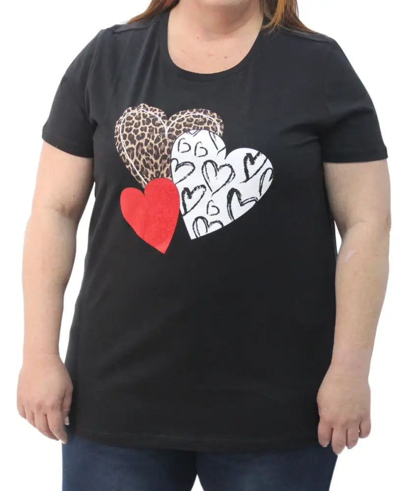 Ladies Printed Heart Tee