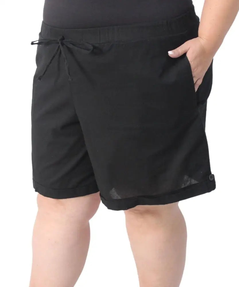 Ladies Washer Cotton Linen Shorts