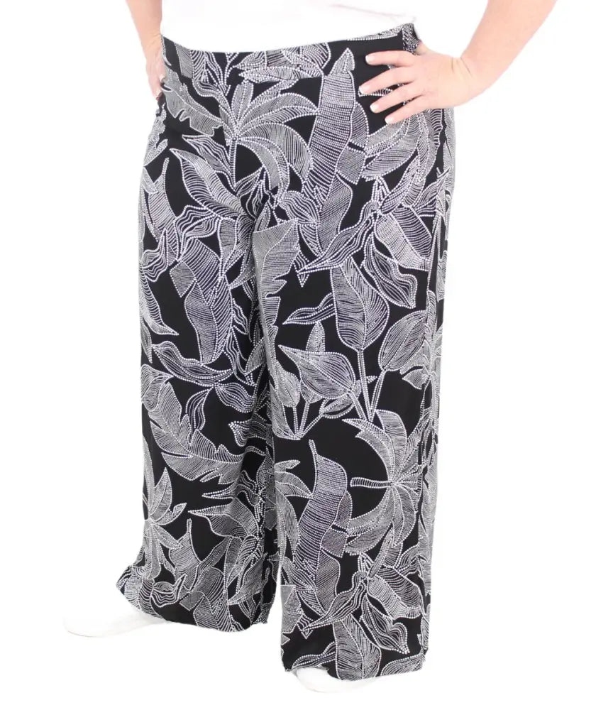 Ladies Printed Wide Leg Rayon Pants