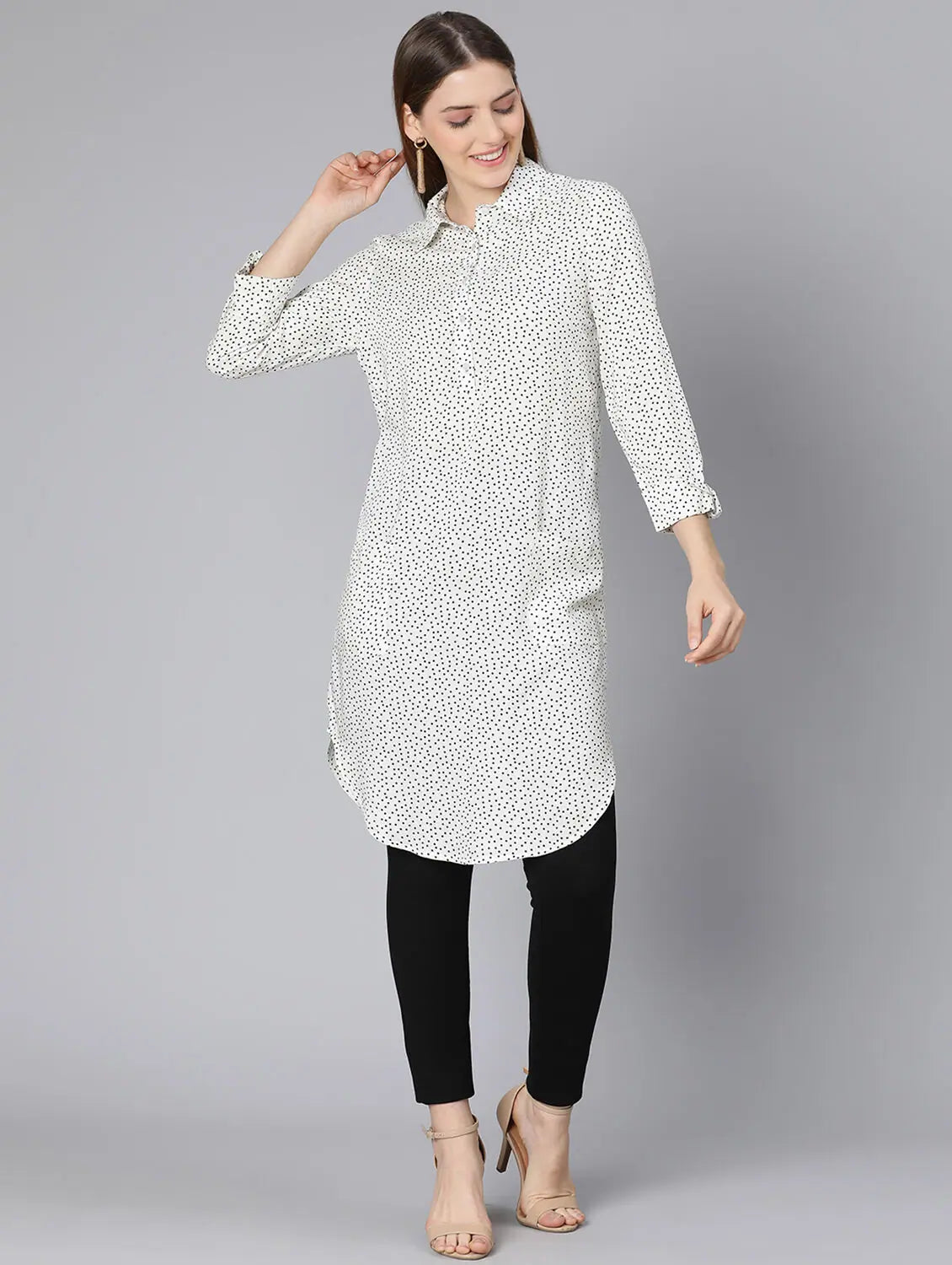 Graceful Polka Dot Print Women Tunic