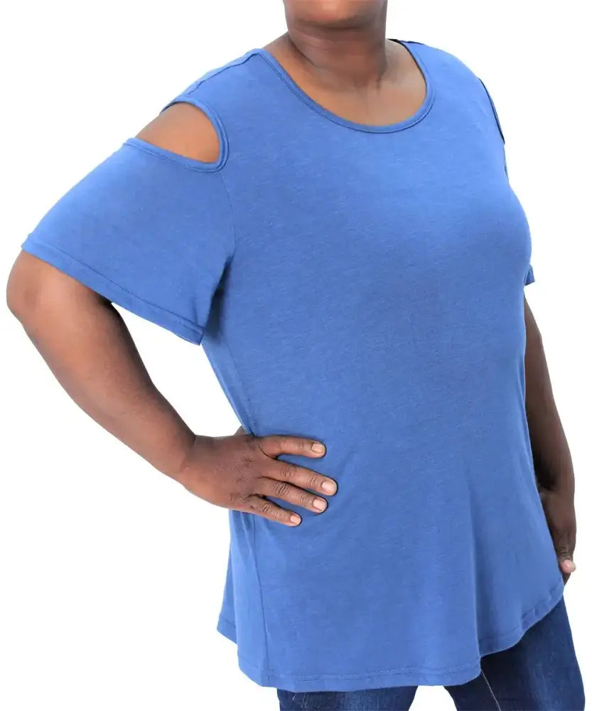 Ladies Plain Cold Shoulder Top