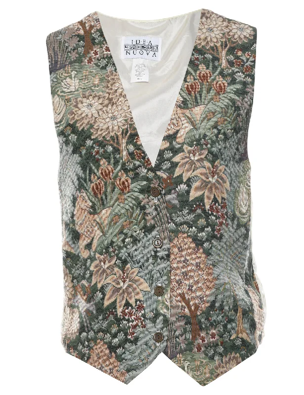 Floral Pattern Waistcoat - M