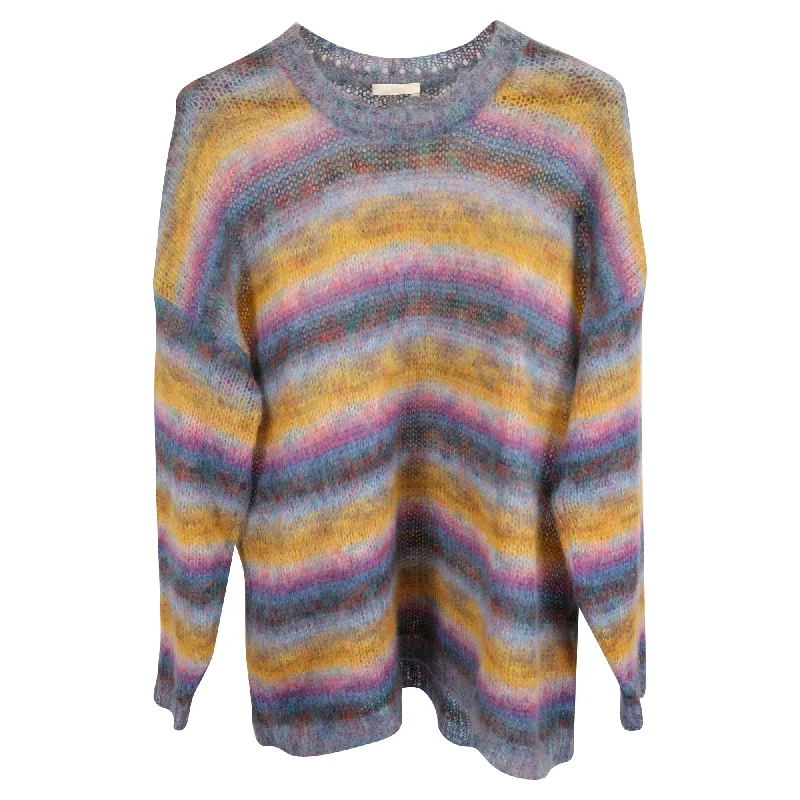 Chloe Striped Brushed Sweater in Multicolor Mohair