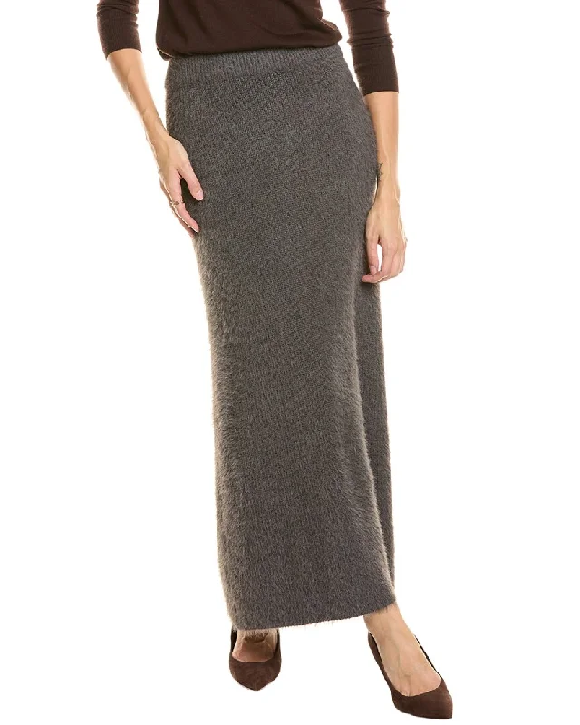 Seraphina Fuzzy Eyelash Cashmere-Blend Maxi Skirt