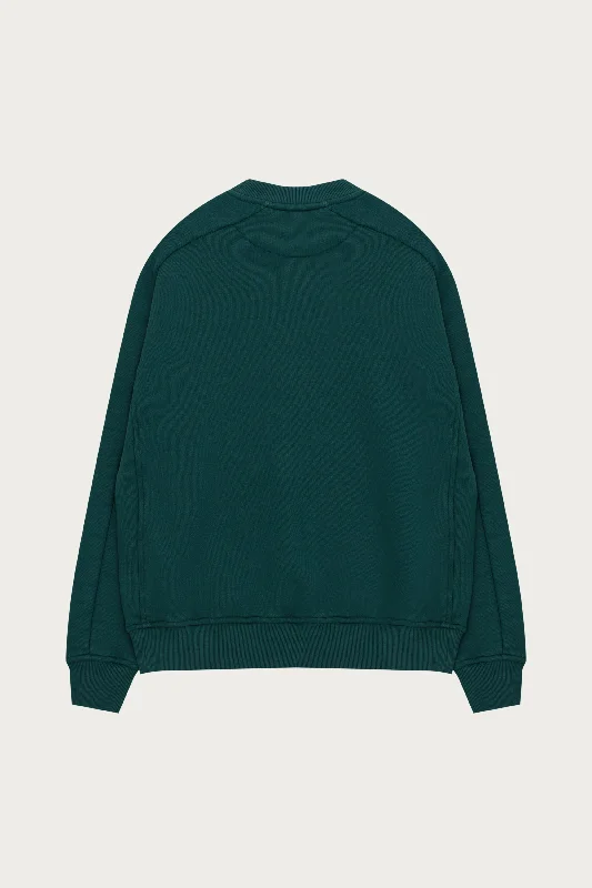 LAUNDERED CLASSICS SEAM DETAIL SWEATSHIRT - GREEN