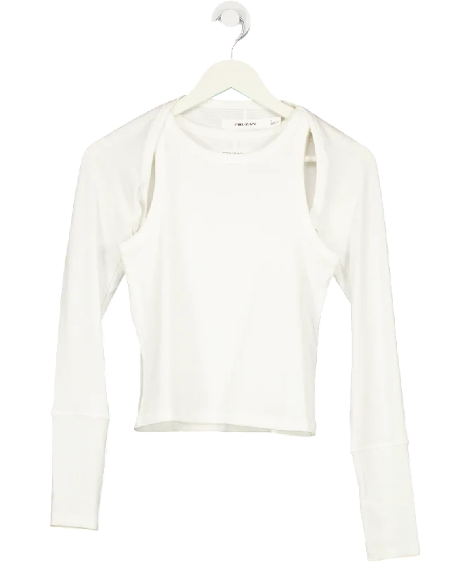 Pruzan White Ribbed Recovery Shrug And Tank Set UK S